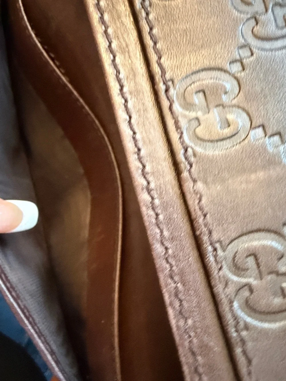 Gucci Dark Brown Embossed GG Continental Wallet. Authentic - Picture 4 of 13